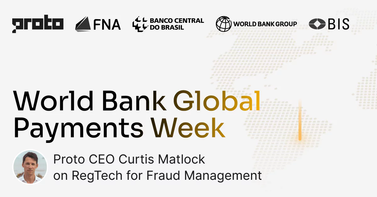 Proto to speak on AI fraud tracing at World Bank Global Payments Week